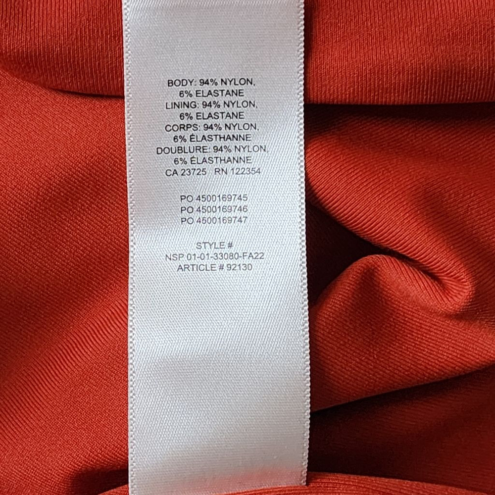 ARITZIA BABATON Contour Long Sleeve V-Neck Crop Top L Burnt Orange - Picture 6 of 6